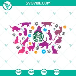 Cat Mom Starbucks Cup SVG for Cricut - DIY Venti Cup Wrap Design