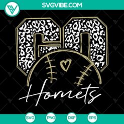 Go Hornets Leopard Baseball and Cheerleader Mama SVG - Instant Download