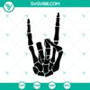 Rock hand and skull skeleton SVG cut file for Silhouette and Cricut machines, instant download. Great for Halloween crafts.