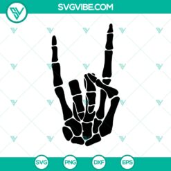 Rock hand and skull skeleton SVG cut file for Silhouette and Cricut machines, instant download. Great for Halloween crafts.