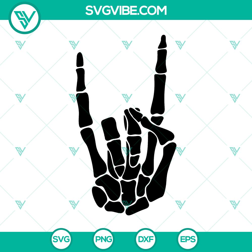 mockup-162333201.jpg Rock hand and skull skeleton SVG cut file for Silhouette and Cricut machines, instant download. Great for Halloween crafts.