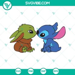 Stitch and Baby Yoda SVG Bundle - Cute Disney Yoda Lover Shirt - Instant Download