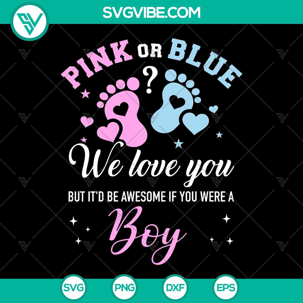 mockup-17281960.jpg Funny gender reveal SVG with pink and blue theme, perfect for boy or girl, gender-neutral designs. Instant download.