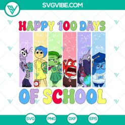 100 Days of School Cartoon Friends Emotions SVG Cut Files, featuring cute characters showing various happy and excited expressions. Perfect for school-themed projects.