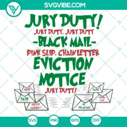 Grinch Jury Duty Black Mail Pink Slip Chain Letter Christmas Svg - Instant Download
