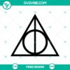 Deathly Hallows symbol SVG cut file - icon design featuring the free magical symbol from Harry Potter series.