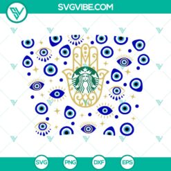 Evil Eye Starbucks Acrylic Cup Svg - DIY Venti 24 Oz Tumbler Design - Instant Download