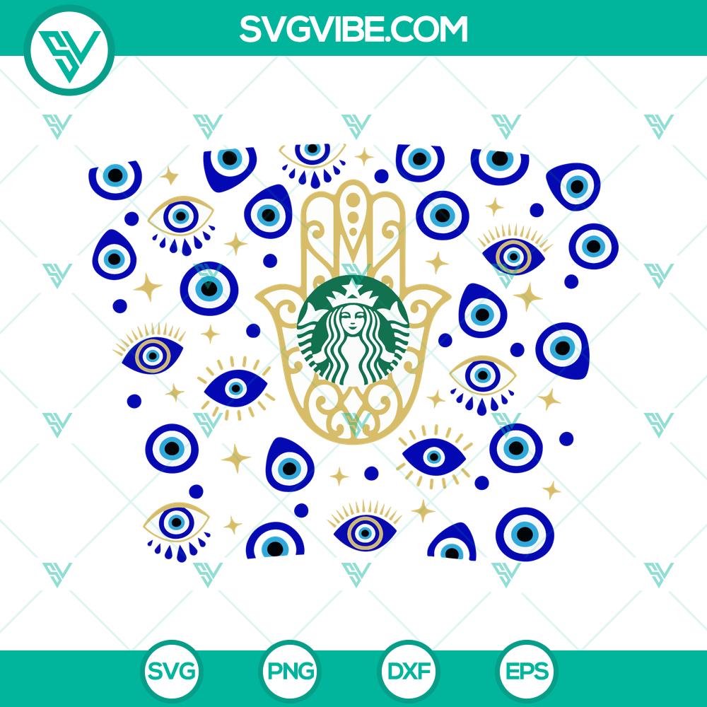 mockup-180838660.jpg Evil Eye Starbucks acrylic cup SVG design for DIY Venti 24 oz tumbler. Instant download for crafting.