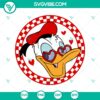 Disney Donald Duck Valentine’s Day design with checkered background in SVG, DXF, EPS, and PNG formats for crafting.