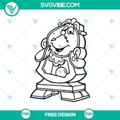 Cogsworth clock character SVG cut file showcasing a fun and free design ideal for crafts and digital projects.