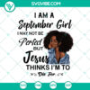 September Girl SVG design for birthdays, featuring "Born In September" text with religious theme "Love Jesus". Perfect September gift.