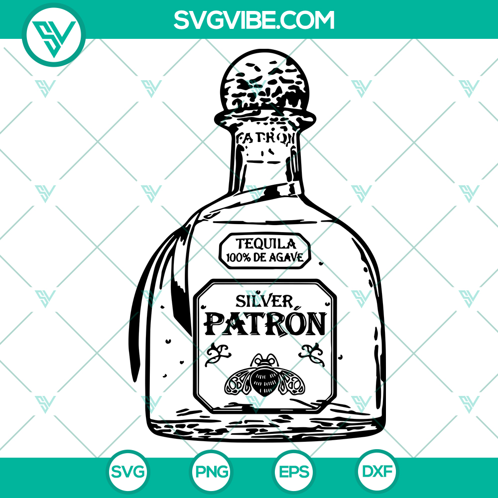 mockup-196061155.jpg Silver Patron Tequila bottle clip art in SVG format for instant download. Perfect for alcohol-themed designs.