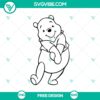 Winnie The Pooh outline SVG cut file showcasing a free minimalist design perfect for crafting projects.