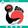 Gojira SVG sun moon whale flying silhouette cut files for instant download, unique nature-inspired design.
