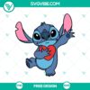 Stitch Love SVG Cut File - Cute Valentine's Day design with hearts and stitching details, perfect for crafting projects.