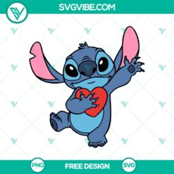 Stitch Love SVG Cut File - Cute Valentine's Day design with hearts and stitching details, perfect for crafting projects.