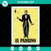 El Padrino Mexican Loteria card Don Corleone SVG - Silhouette Cut Files, featuring a unique representation of the iconic character.