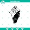 Crow and Wolf SVG Cut File for Cricut and Silhouette - Intricate and detailed design perfect for crafting projects.