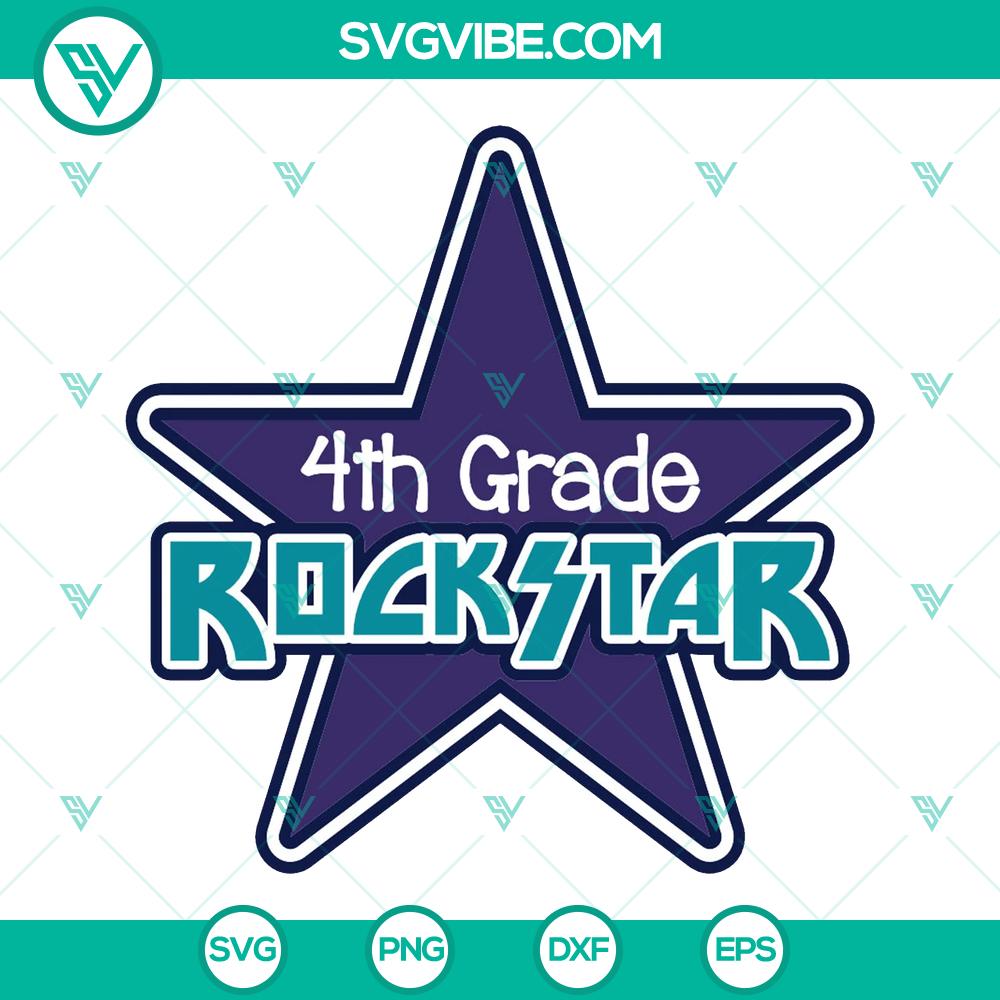mockup-211506066.jpg 4th Grade Rockstar SVG design with Back to School Star Clip Art and School Rockstar Cutting File for crafting projects.
