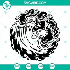 Spooky Halloween Ghost Face and Skull SVG Bundle ideal for Cricut crafts. Instant download for Halloween projects.