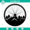 Mountain Bike SVG design with cyclist, wheel, and hill. Perfect for cycling enthusiasts. Instant download.