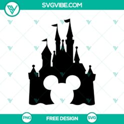 Disney Castle Mickey Monogram SVG Cut File ideal for crafting projects. Free enchanting design with iconic Disney elements.