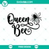 Free bold and royal Queen Bee design in SVG cut file format, perfect for crafting projects.