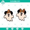 Disney Halloween Ghost Mickey and Minnie Svg Cut Files - Instant Download, featuring both characters in spooky ghost costumes, ideal for crafts.