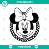 Checkered Minnie Mouse SVG Cut File with trendy pattern design for free download. Perfect for craft projects.