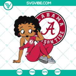 Alabama Crimson Tide Betty Boop Football SVG | NCAA Teams Logo Bama College Instant Download