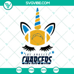 Los Angeles Chargers NFL team logo unicorn SVG design in blue and yellow colors for football fans.