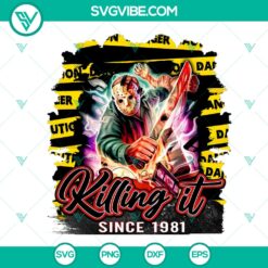 Killing it Since 1981 PNG - Halloween Sublimation Design, Jason Voorhees, Pennywise, Freddy Krueger - Horror Movie Leopard Print - Instant Download