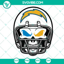 Los Angeles Chargers skull helmet SVG with NFL football team logo design. Perfect for LA Chargers fans.