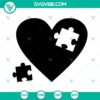 Autism heart puzzle design in SVG format for Autism Awareness. Free instant download.