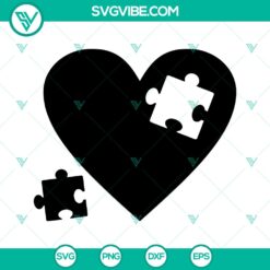 Autism heart puzzle design in SVG format for Autism Awareness. Free instant download.