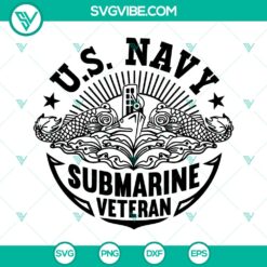 US Navy Submarine Warfare Insignia SVG Design - Instant Download