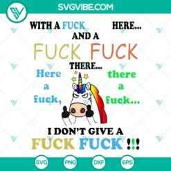 Unicorn SVG design with profanity-themed quote for instant download.