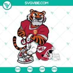 Chiefs Tiger SVG design for Kansas City Chiefs fans. High-quality logo for instant download. Great for sports enthusiasts.