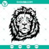 Lion head SVG cut file for Cricut & Silhouette, intricate stencil design for crafts, DIY projects.