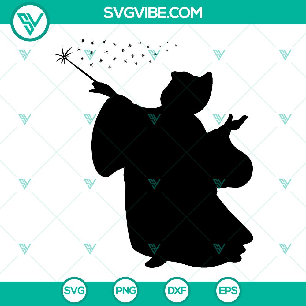 mockup-258095016.jpg Fairy Godmother magic wand silhouette clipart, Cinderella-inspired, SVG and PNG download, perfect for enchanting digital designs.