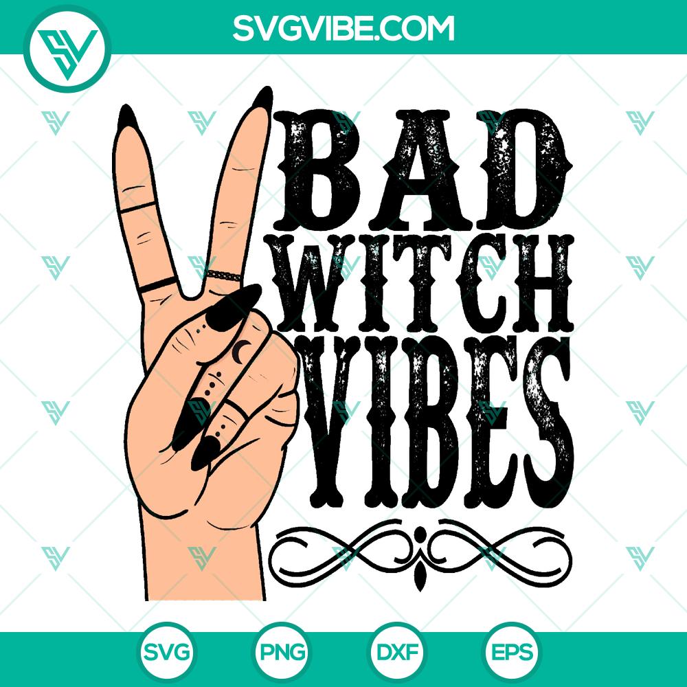 mockup-260121694.jpg Bad Witch Vibes Halloween sublimation design in PNG format for instant download with spooky and witchy elements.
