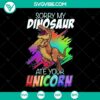 Funny T Rex Unicorn Dinosaur PNG SVG Cut File perfect for crafts and projects - Instant Download.