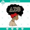 Delta Sigma Theta Sorority Sister in Afro Cut File Svg for Instant Download - African American woman design for crafting.