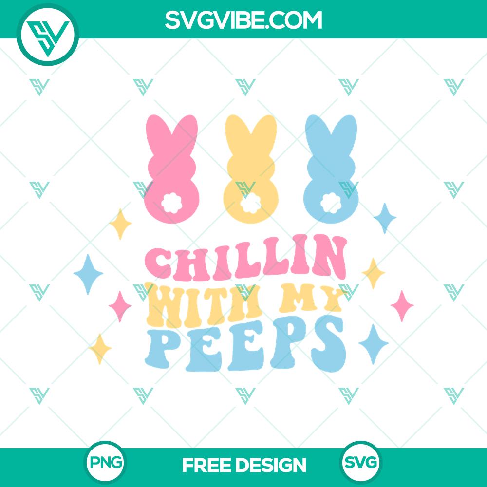 Chillin’ With My Peeps SVG Cut File – Free Fun Easter Design Easter-themed SVG cut file featuring "Chillin' With My Peeps" design. Perfect for Easter crafts and projects. Free download.