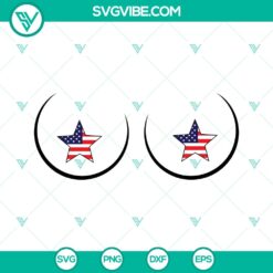America flag star boobs SVG design promoting free the nipples concept, instant download.