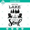 Lake Day at the Lake SVG with Adirondack Chairs and Fire Pit, Cricut Ready for crafts and projects.
