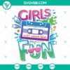 80s themed SVG featuring a vibrant cassette tape design with "Girls Just Wanna Have Fun" text - perfect for music lovers.