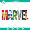 Marvel Avengers Superheroes SVG Cut Files Bundle featuring Iron Man, Captain America, Hulk, Thor, Black Panther, Black Widow.