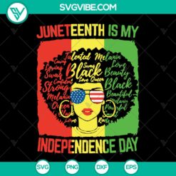 Juneteenth Independence Day African American Melanin Queen SVG design for digital use.