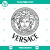 Versace logo SVG cut file, iconic fashion design for free download.